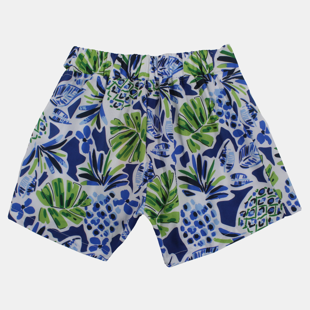 Girls Polyester Shorts - Leaves Print