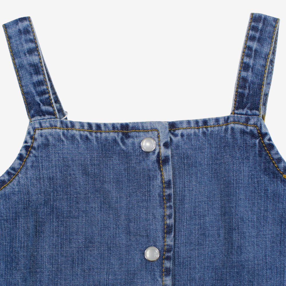 Girls Denim Blouse - Strappy Design