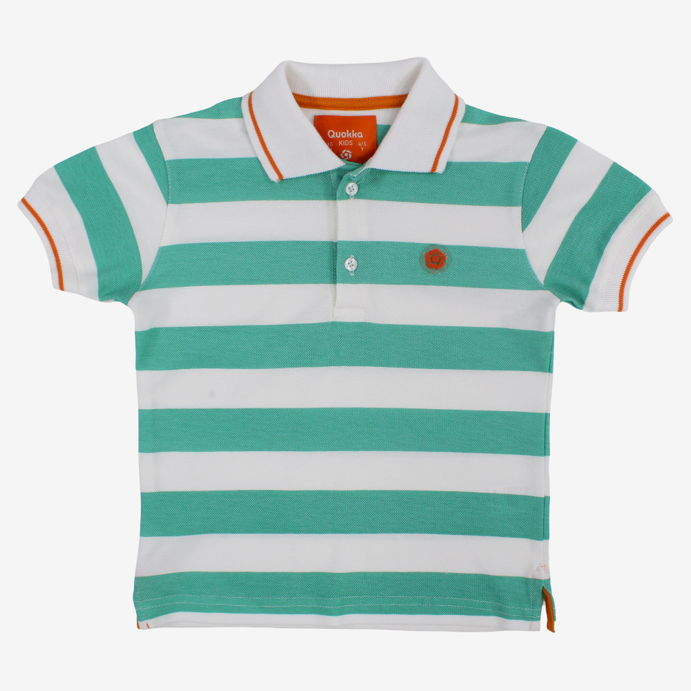 Boys Cotton Striped Polo Shirt