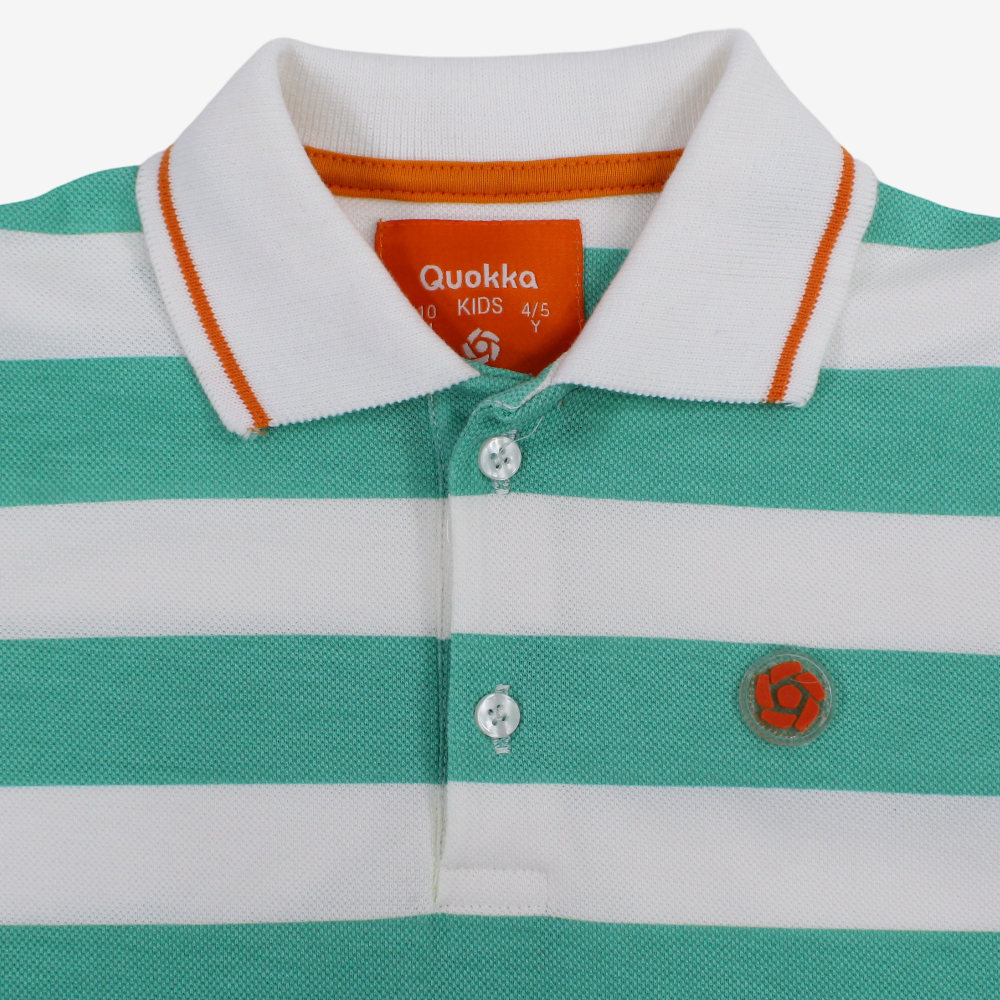 Boys Cotton Striped Polo Shirt