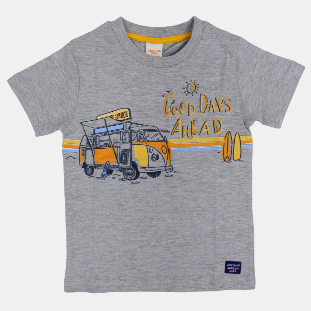 Boys Cotton T-Shirt - "Good Days Ahead" Print