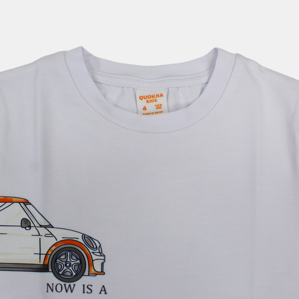 Boys Cotton Short-Sleeved T-Shirt with Cars Design
