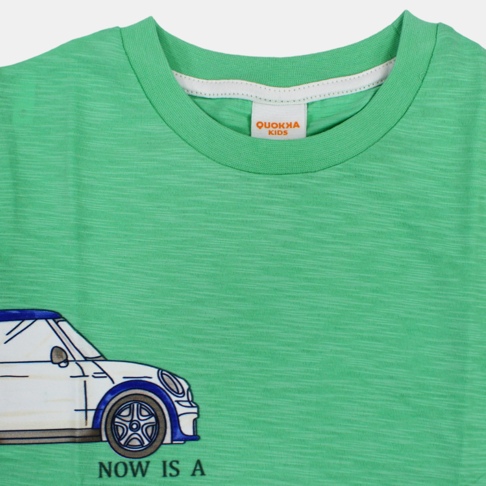 Boys Cotton Short-Sleeved T-Shirt with Cars Design