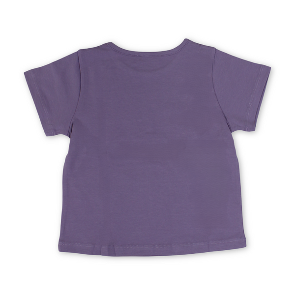Baby Girls Cotton T-Shirt – Purple with Heart Design