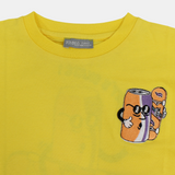 Boys Cotton T-Shirt – Yellow with Skating Can Design