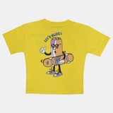 Boys Cotton T-Shirt – Yellow with Skating Can Design