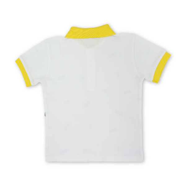 Boys Cotton T-Shirt – White Printed