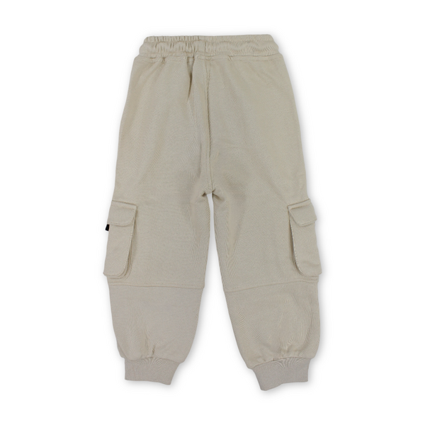 Boys Cotton Sweat Pants – Beige