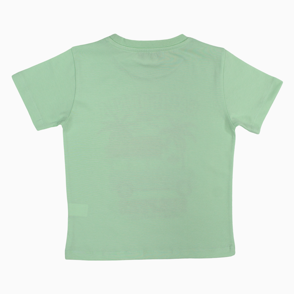 Boys Cotton T-Shirt – Mint Green with Summery Print