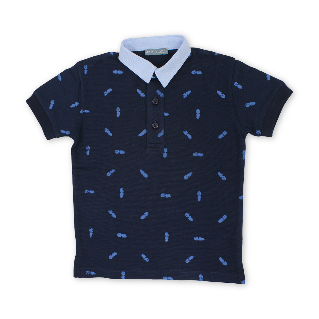 Boys Cotton Polo – Navy - Clothing - Pompelo