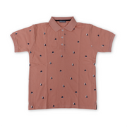 Boys Cotton Polo T-Shirt – Salmon