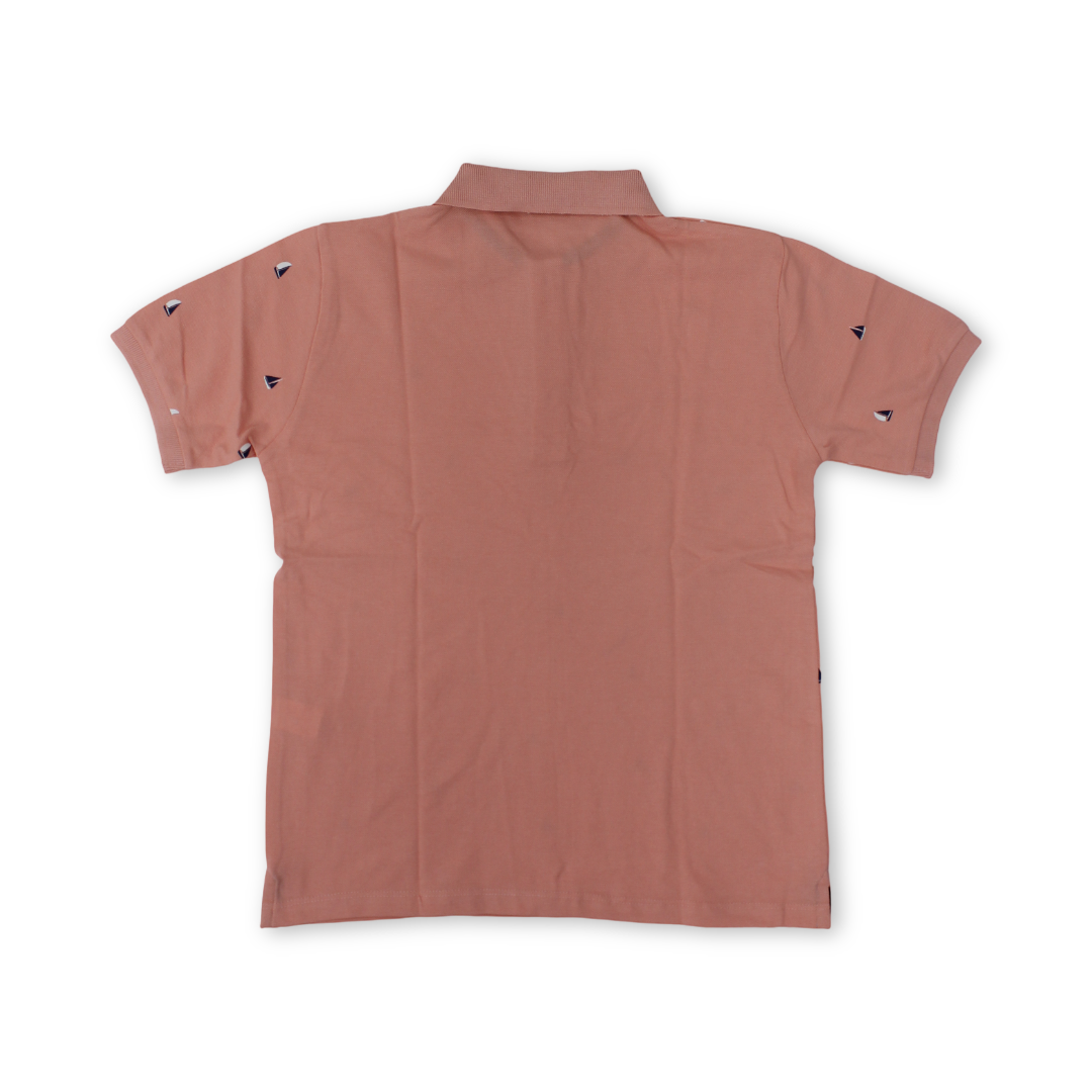 Boys Cotton Polo T-Shirt – Salmon