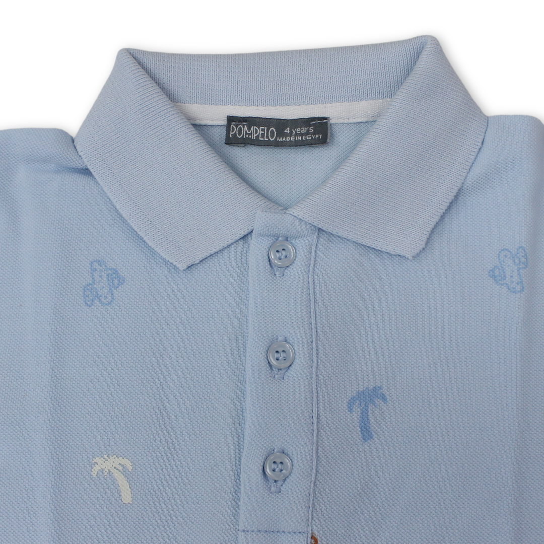 Boys Cotton Polo T-Shirt – Baby Blue
