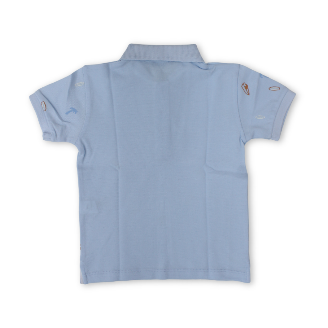 Boys Cotton Polo T-Shirt – Baby Blue