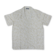 Boys Cotton Shirt – Beige with Floral Pattern