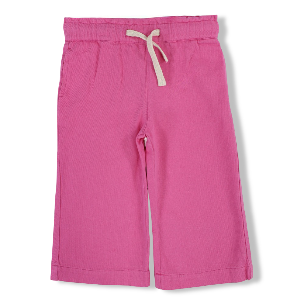 Girls Cotton Gabardine Comfy Pants – Pink