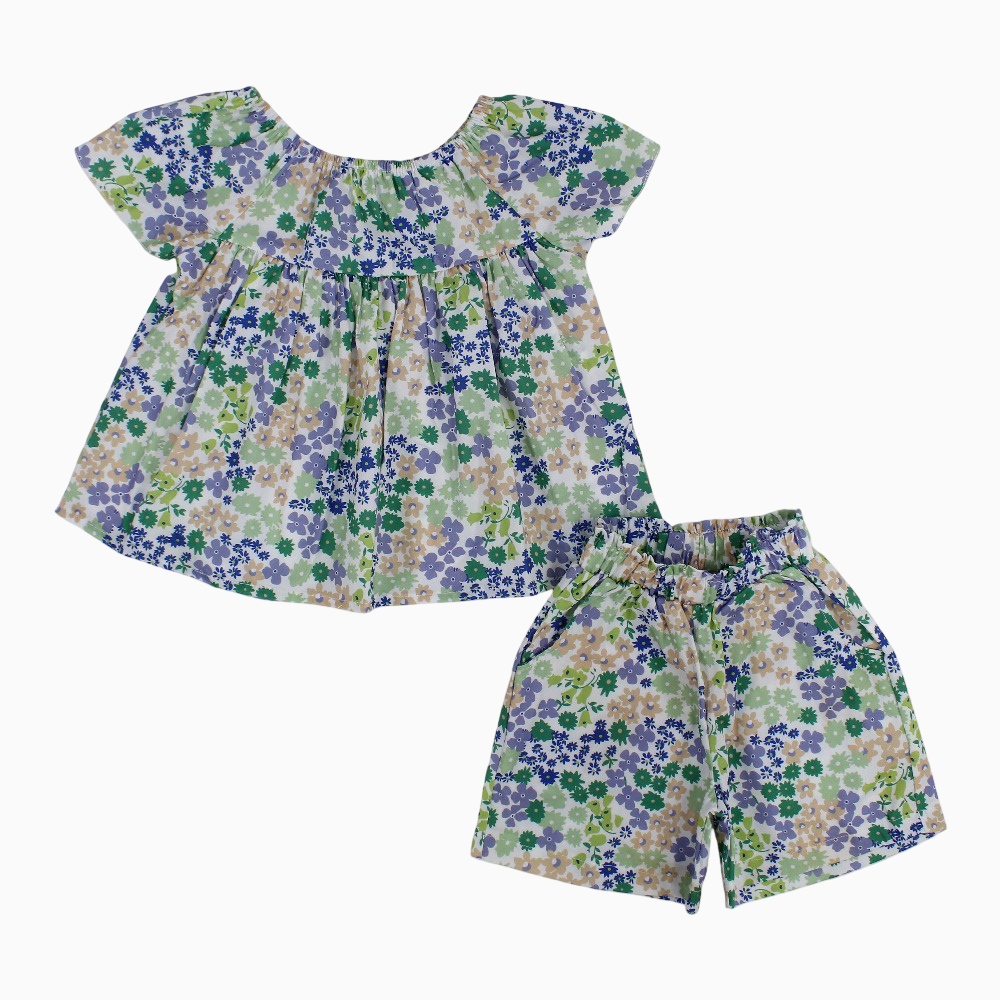 Girls 2-Piece Outfit Set - Fun Floral Print
