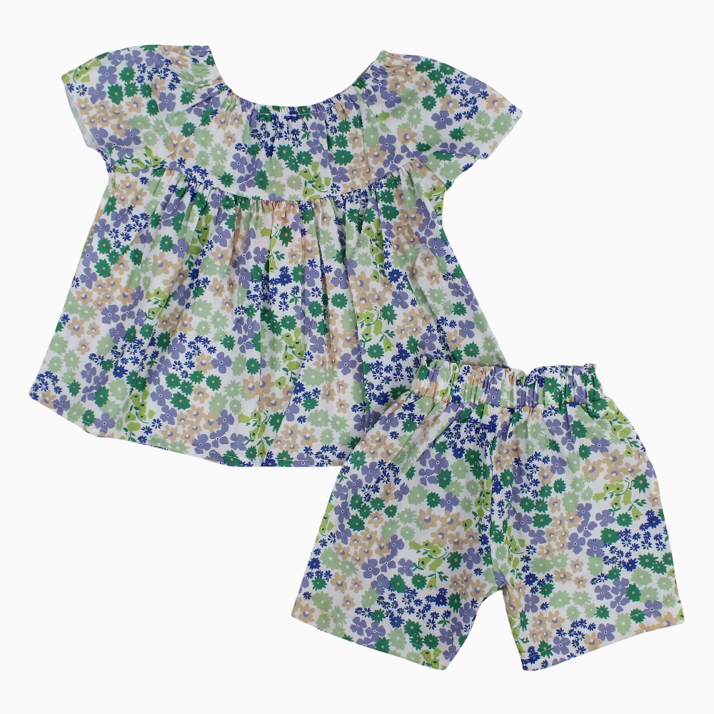 Girls 2-Piece Outfit Set - Fun Floral Print