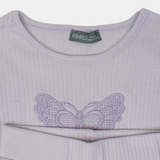Girls Cotton 2-Piece Outfit Set - Butterfly Design