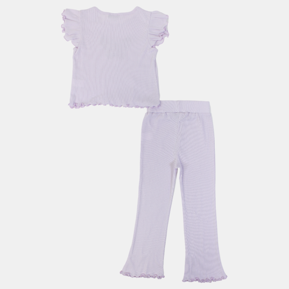 Girls Cotton 2-Piece Outfit Set - Butterfly Design