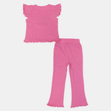 Girls Cotton 2-Piece Outfit Set - Butterfly Design