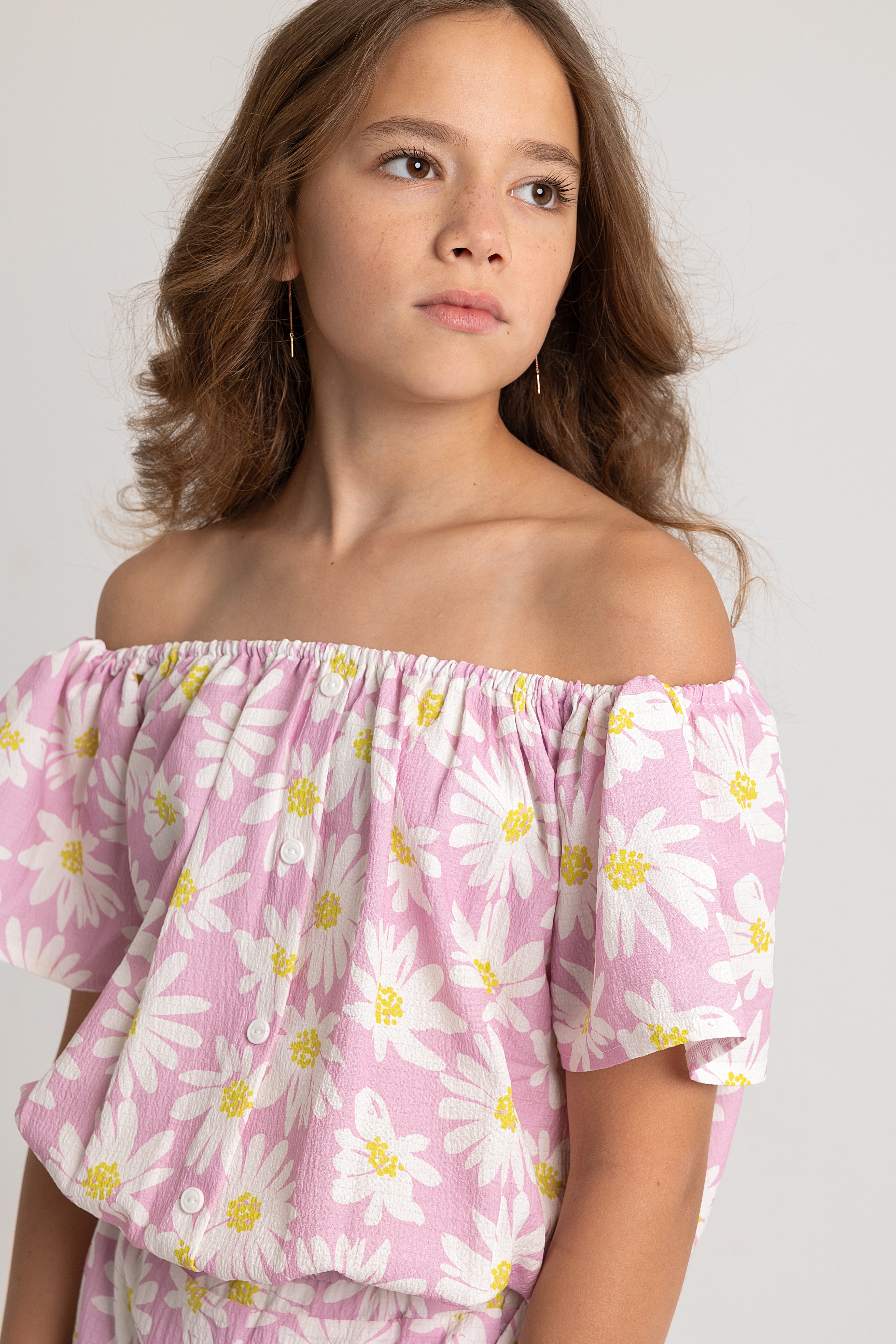 Girls Polyester Outfit Set – 2-Piece Short Sleeve