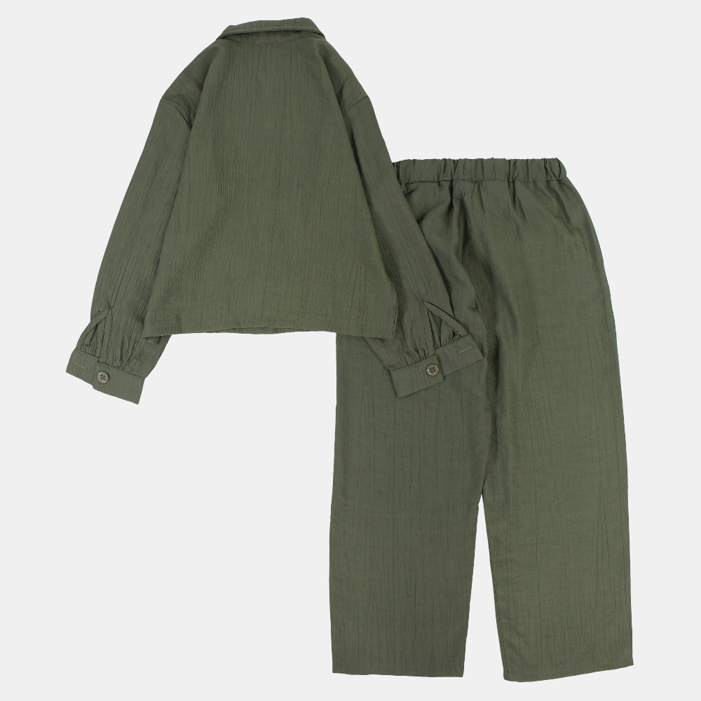 Girls 2-Piece Outfit Set – Dark Olive