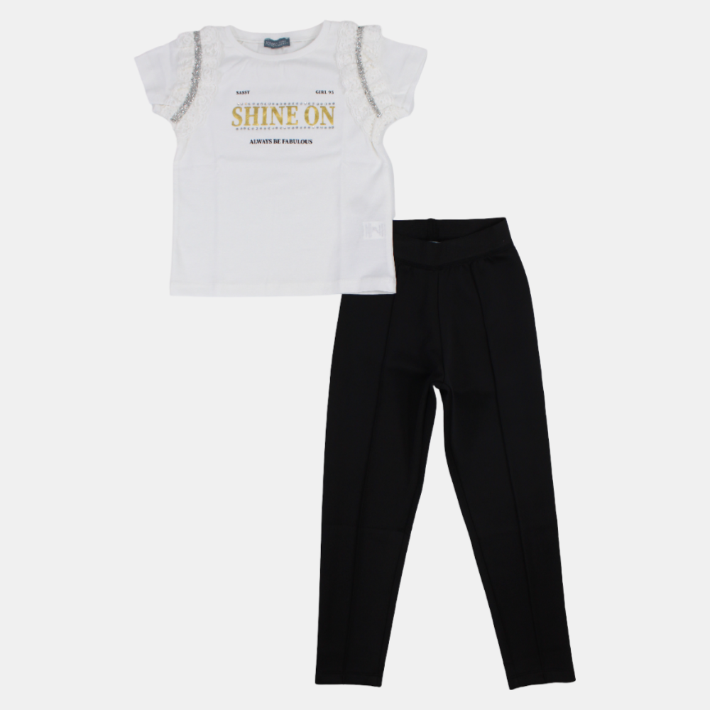 "Shine On" Girls Cotton 2-Piece Outfit Set