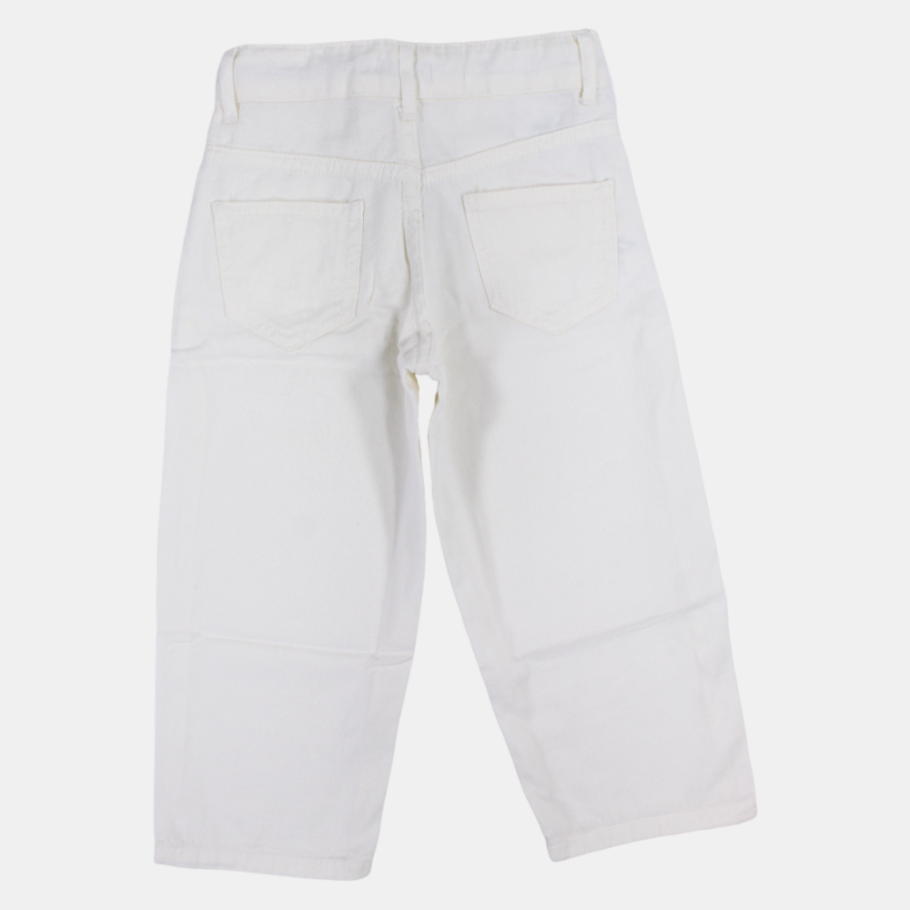 Girls White Gabardine Pants