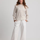 Girls Polyester Blouse Off White Printed