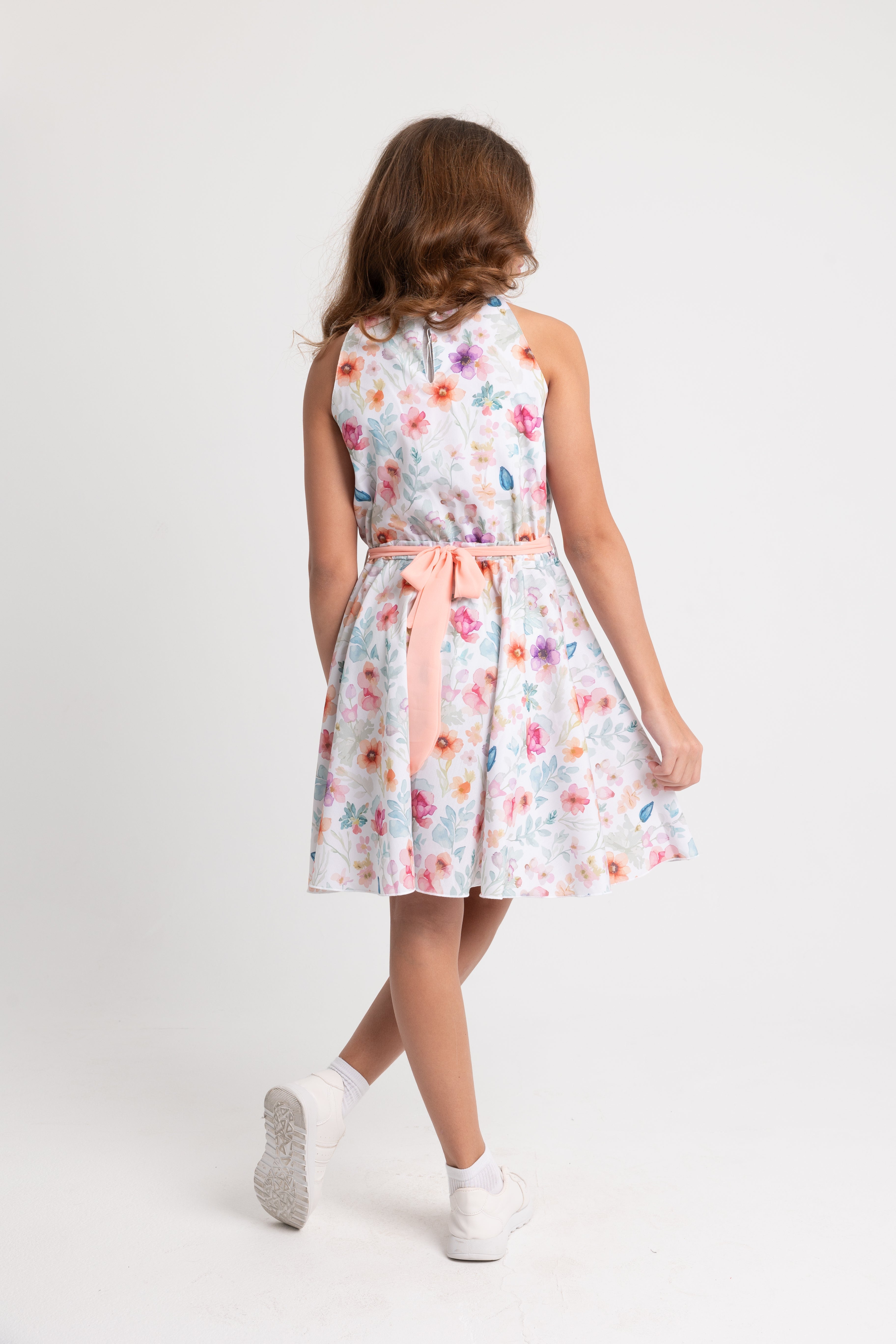 Girls Sleeveless Printed Dress