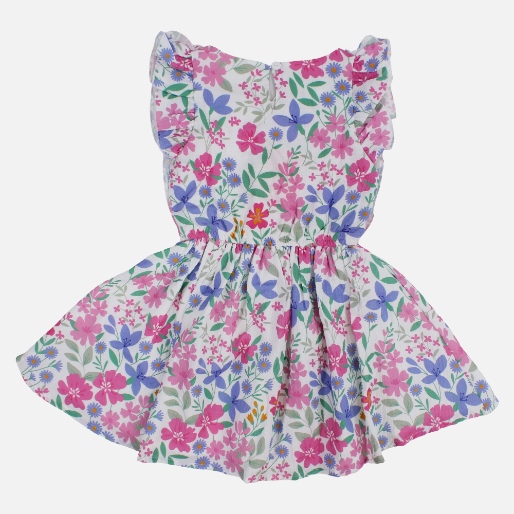 Girls Cotton Dress – Floral Printed