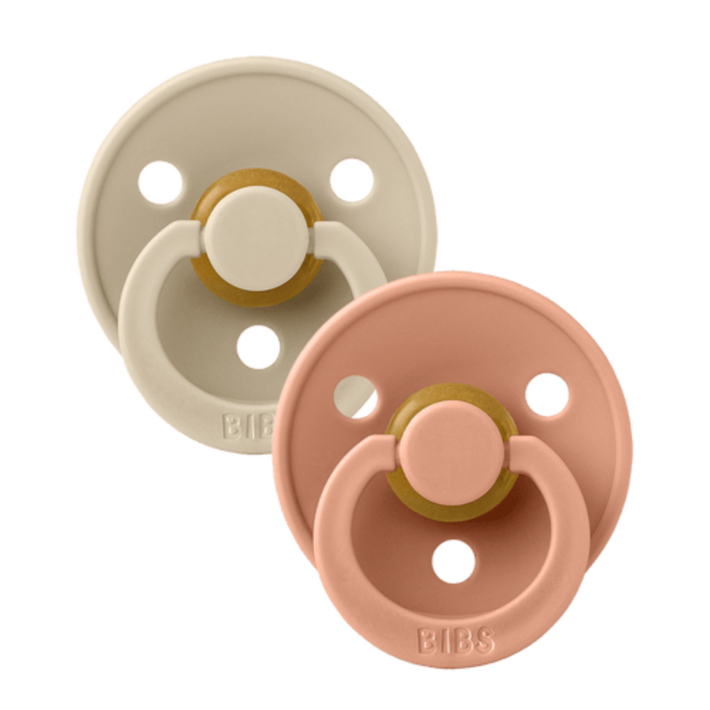 BIBS Color Baby Pacifier 2 PACK Latex Size 2 Vanilla/Peach