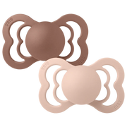 BIBS Supreme Woodchuck & Blush Silicone - Size 1 (Pack Of 2)