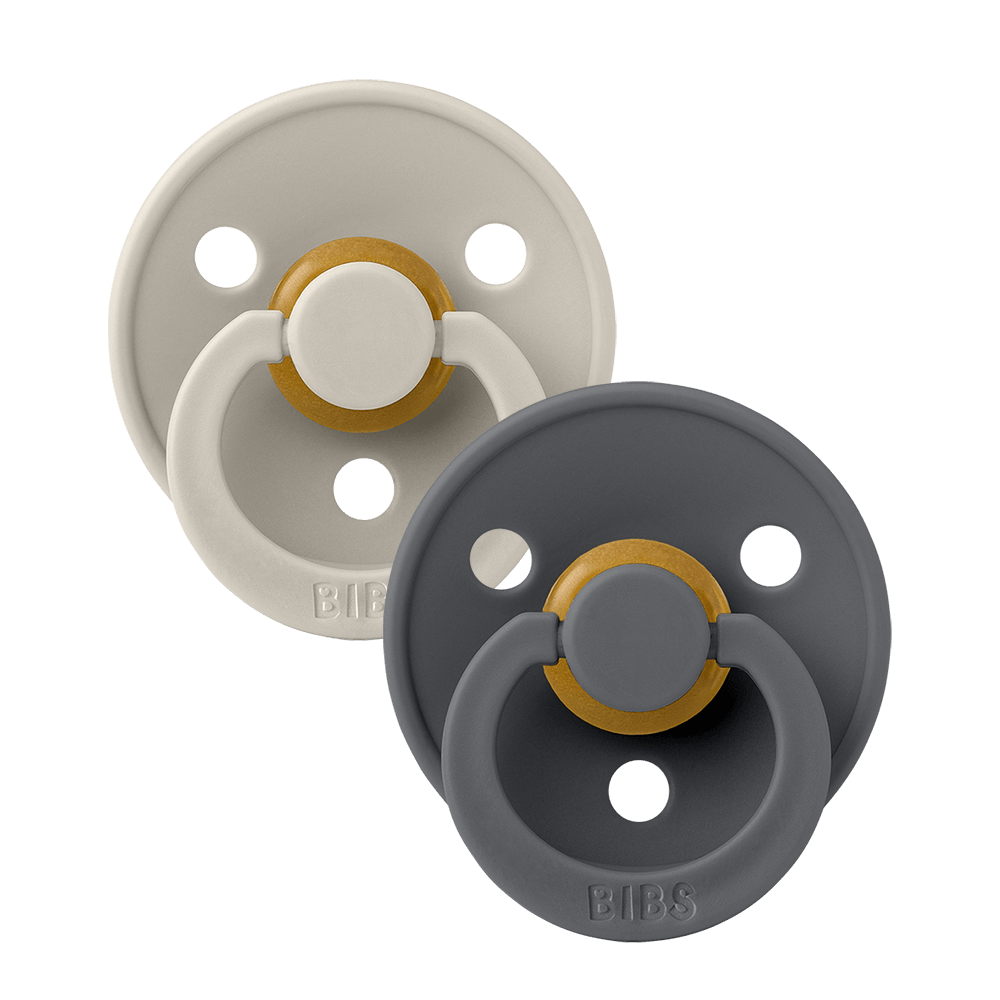 BIBS Color Baby Pacifier 2-Pack Latex Size 2 – Sand/Iron