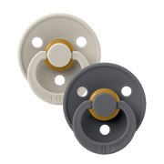 BIBS Color Baby Pacifier 2-Pack Latex Size 2 – Sand/Iron