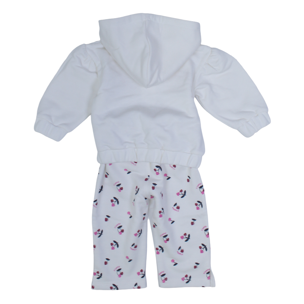 Baby Girls Cotton 2-Pieces Outfit Set – Off-White with Cute Design