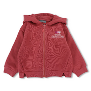 Baby Girls Cotton Hoodie – Brick with “Cherry on Top” Design