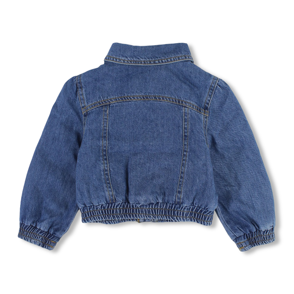 Baby Girls Denim Jacket - Jeans with Cherry Embroidery