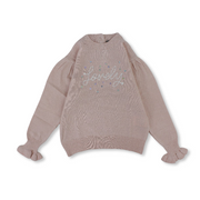 Baby Girls Wool Blouse - Pink with "Lovely" Embroidery