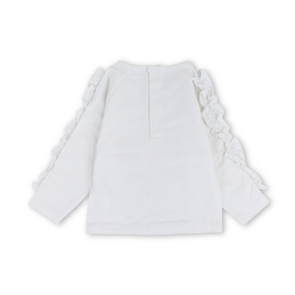 Baby Girls Cotton Blouse – White with Girl Print