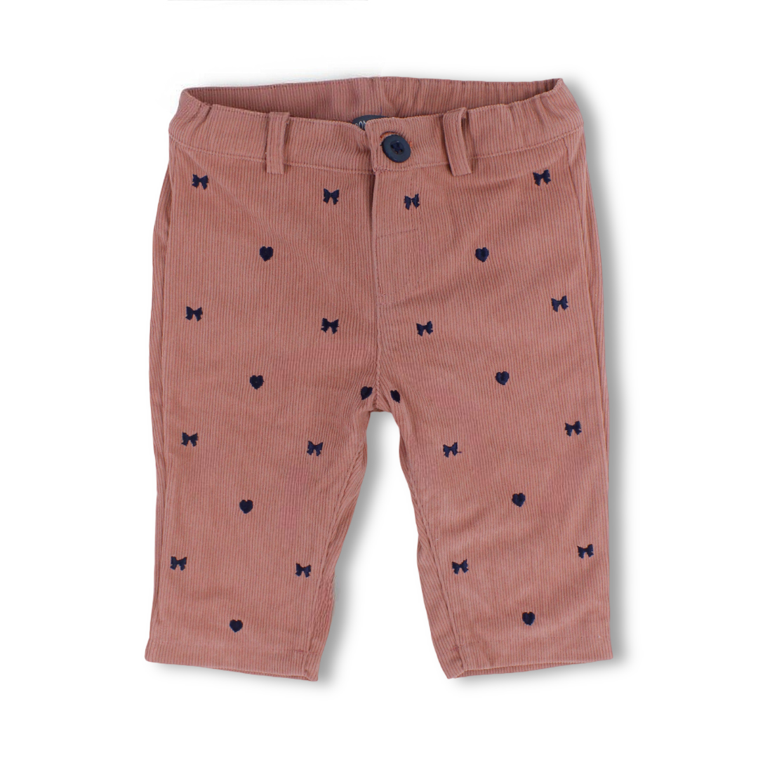 Baby Girls Velvet Pants – Dusty Pink