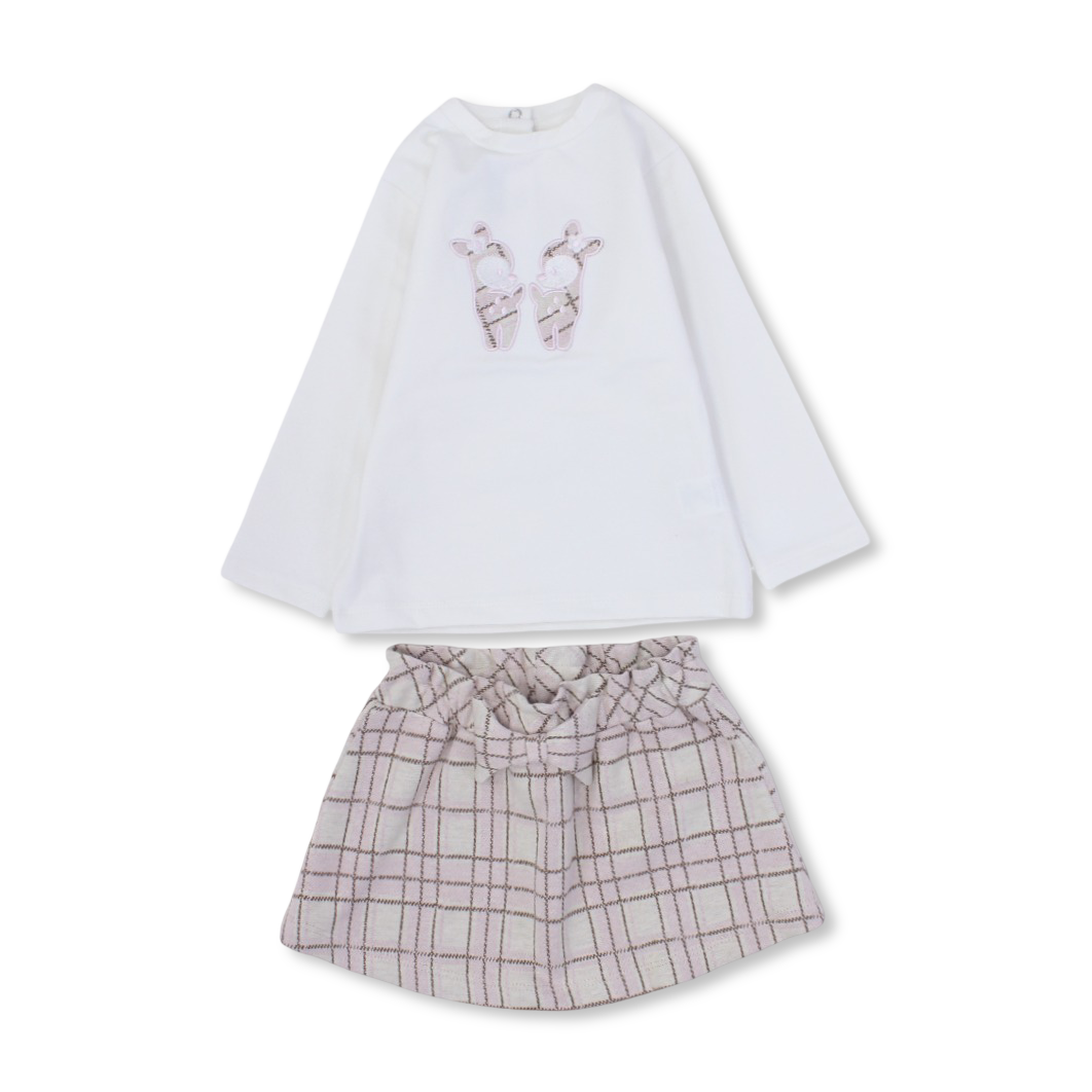 Baby Girls Cotton Outfit Set – Off-White