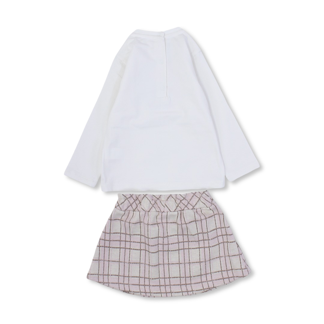 Baby Girls Cotton Outfit Set – Off-White