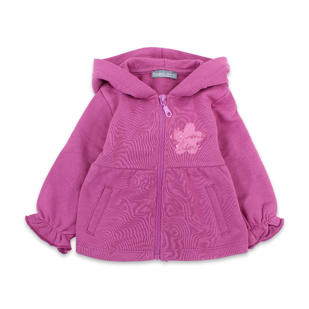 Baby Girls Cotton Jacket – Pink with Bloom & Shine