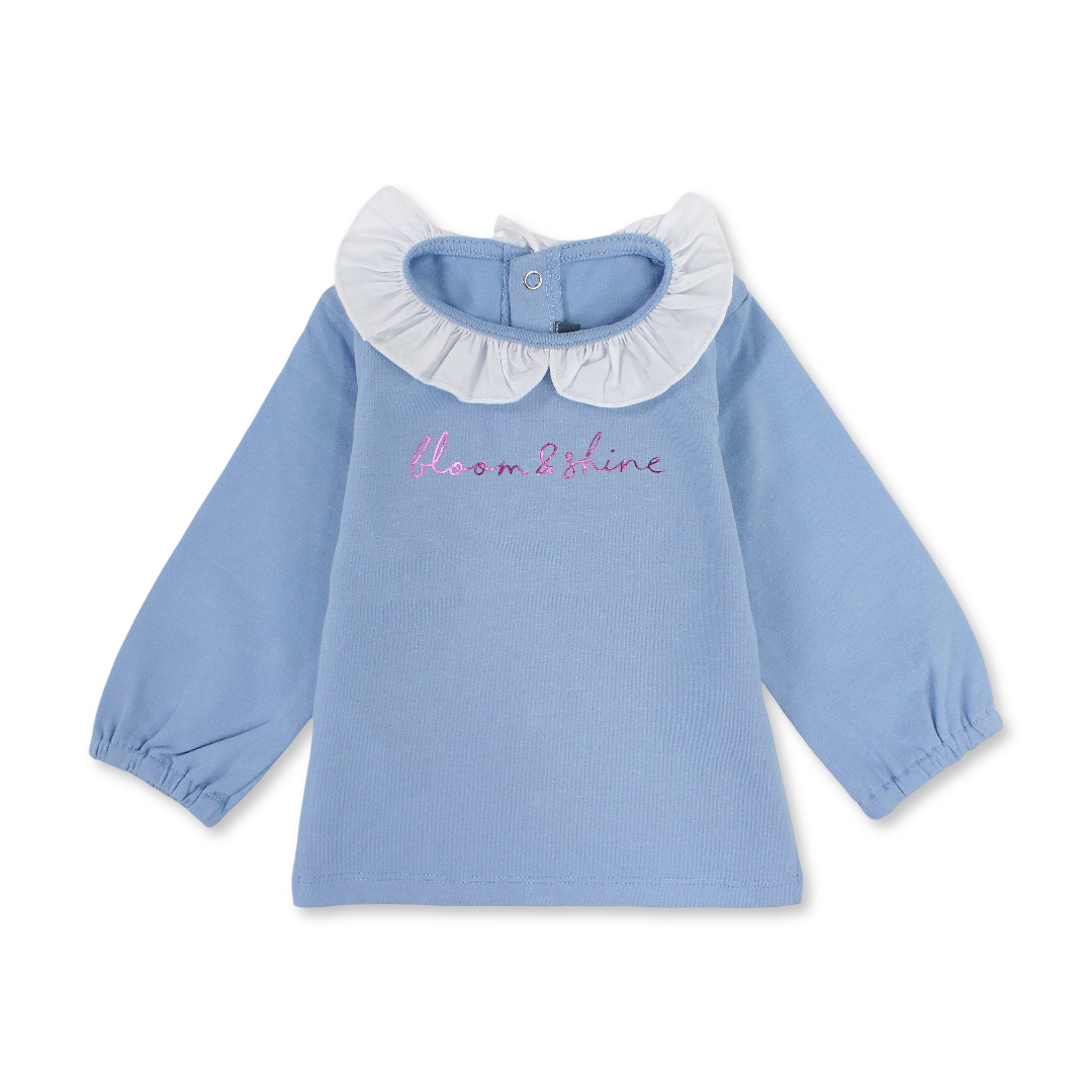 Baby Girls Cotton Blouse – Baby Blue