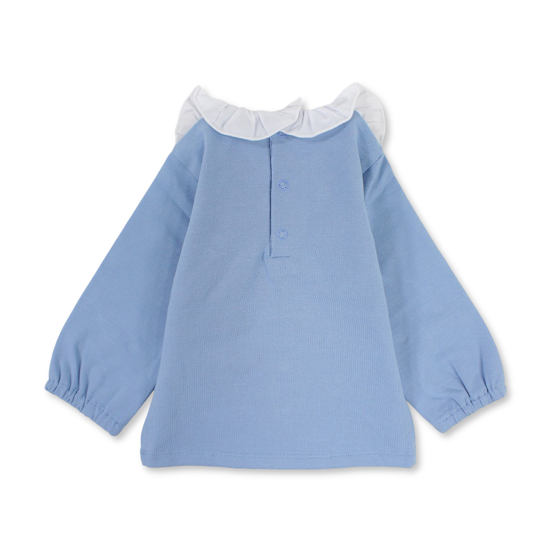 Baby Girls Cotton Blouse – Baby Blue