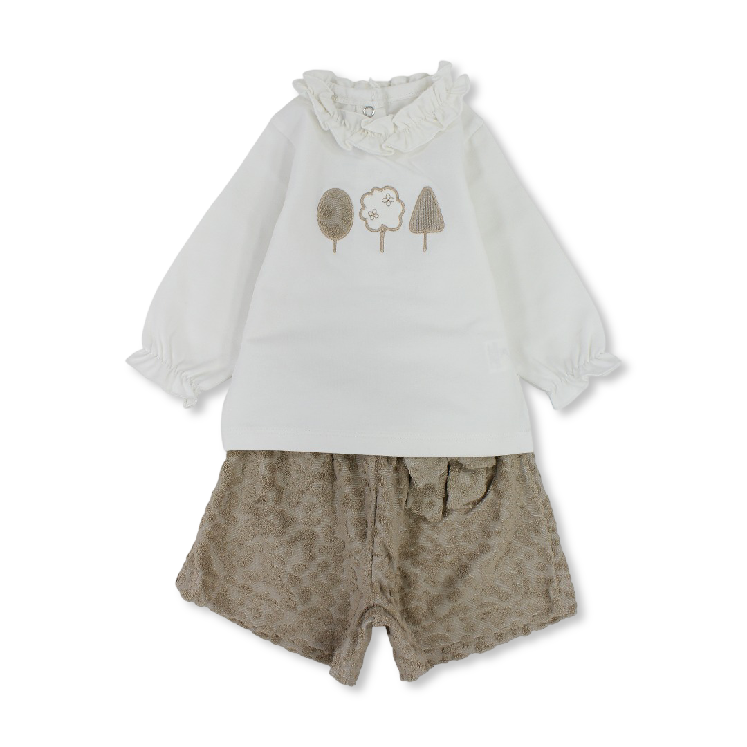 Baby Girls Cotton Outfit Set – Off-White
