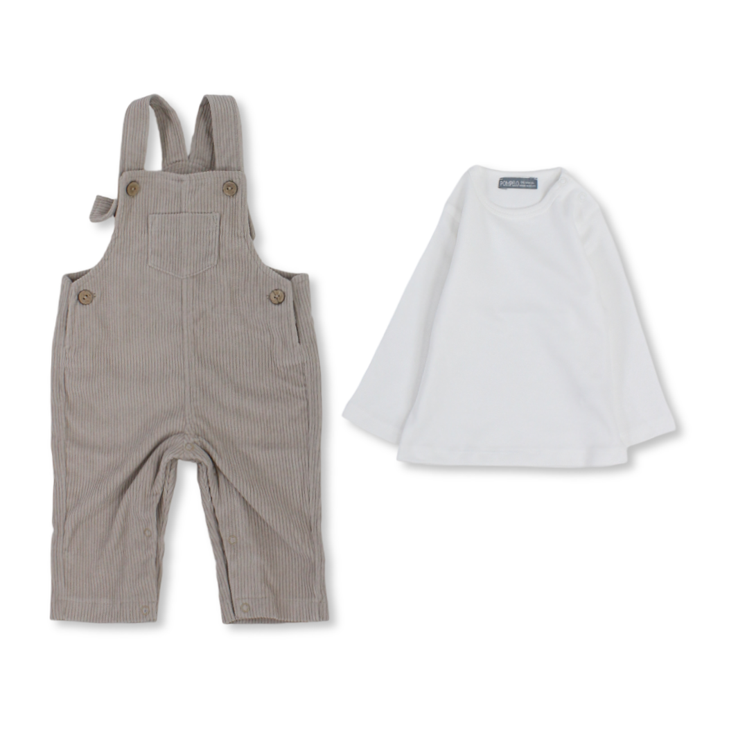 Unisex Baby Velvet 2 Pieces Bodysuit – Coffee