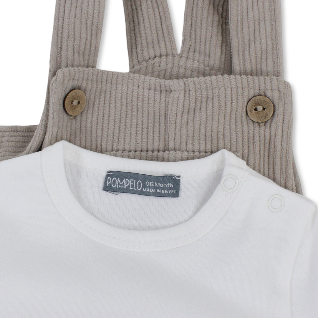 Unisex Baby Velvet 2 Pieces Bodysuit – Coffee